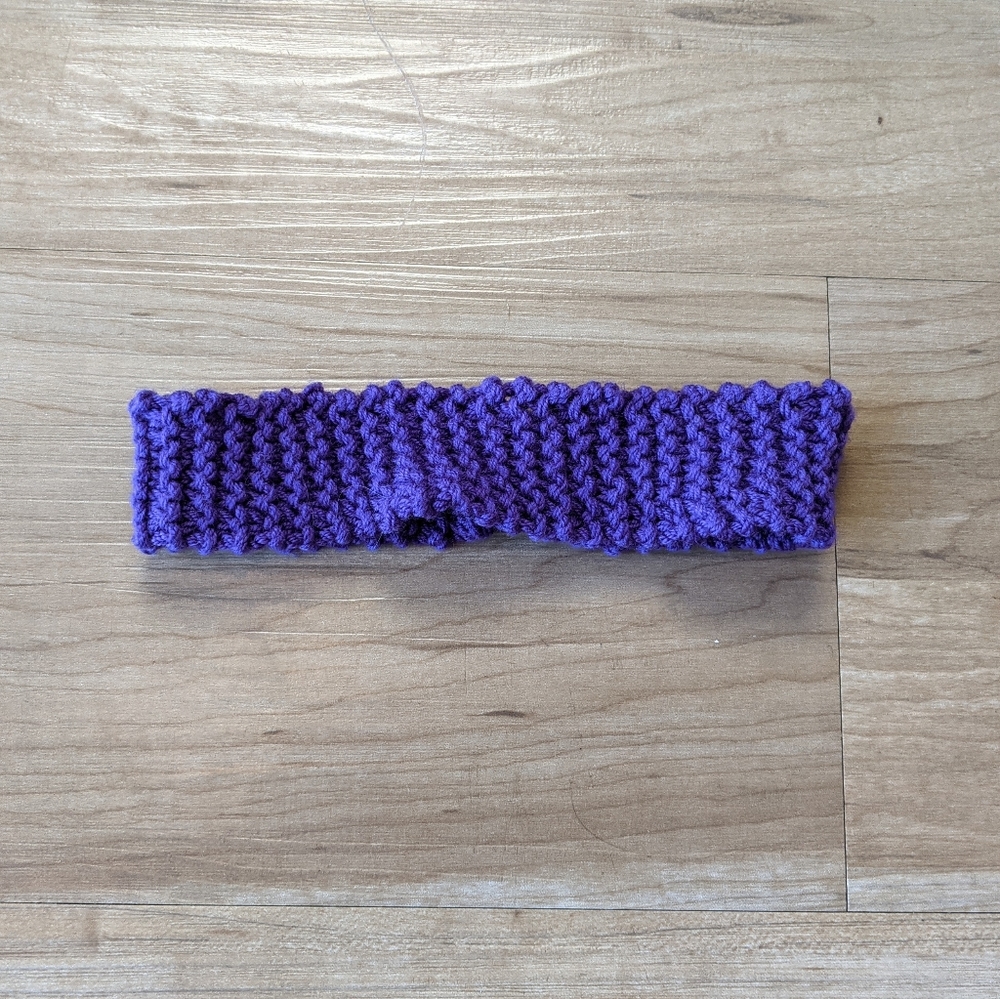 Purple knit headband